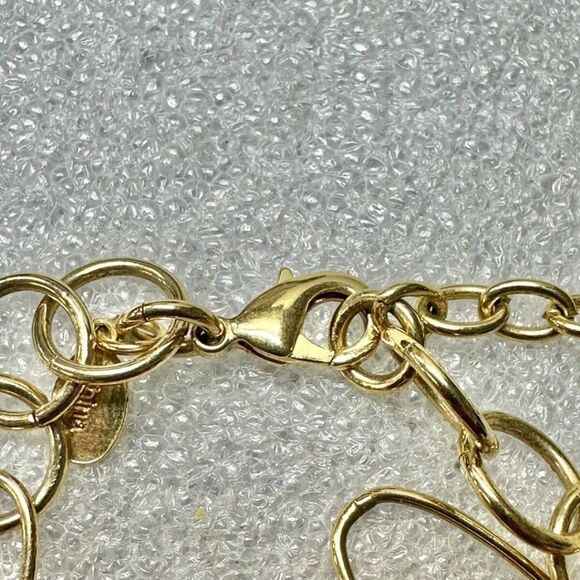 Gold Tone Oval Link Joan Rivers  Textured Beads Necklace 36" EUC - Picture 2 of 4